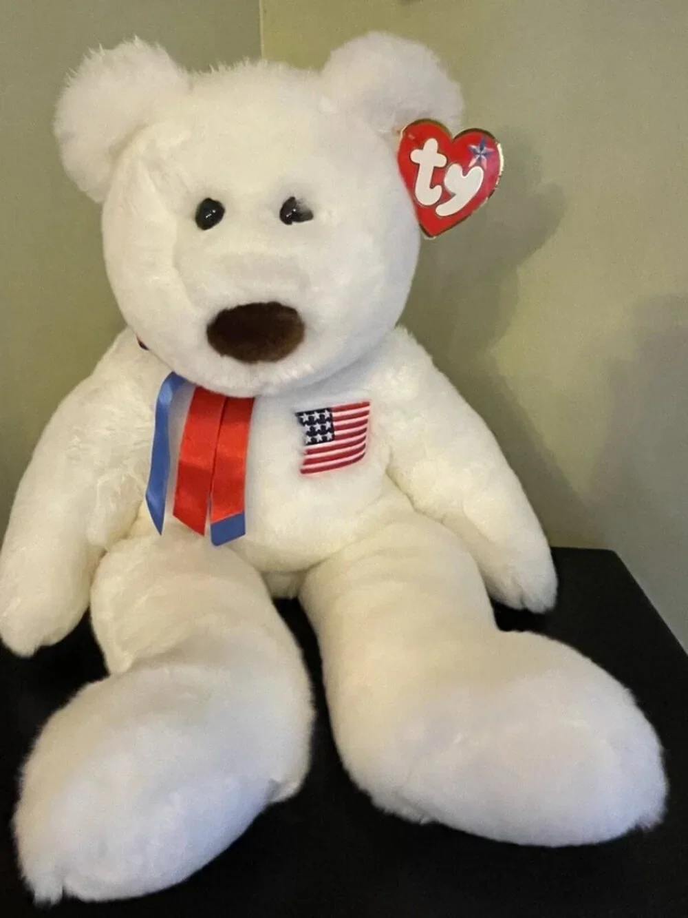 Ty Beanie Babie Baby Large Libearty Bear Plush Stuffed Toy - 20